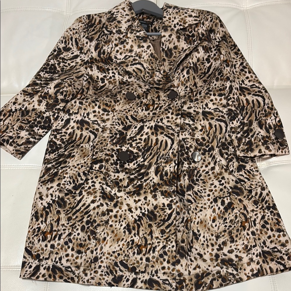 Leopard Print Double-Breasted Coat